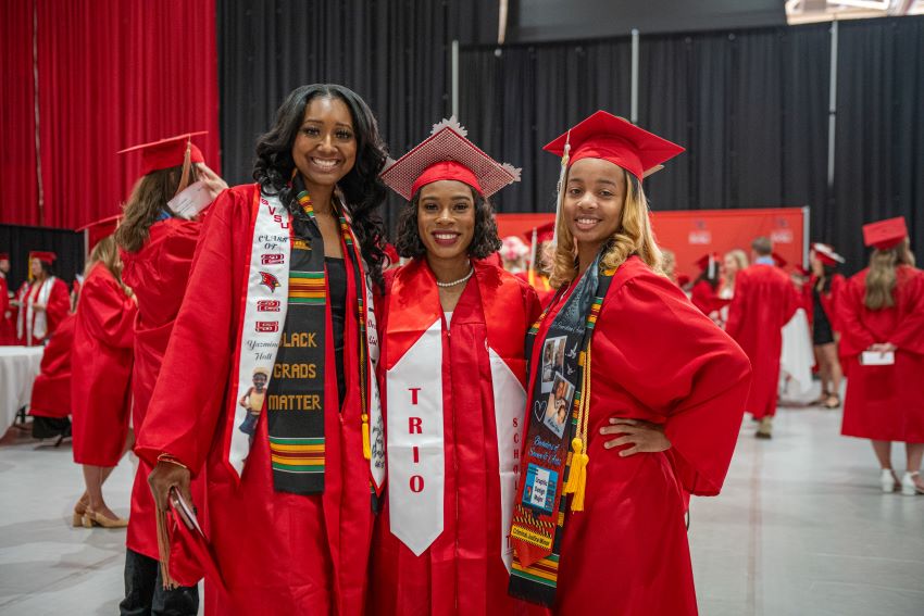 students celebrating during commencement